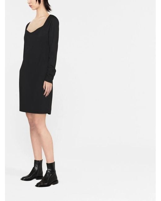 Theory Black Long-Sleeved Mini Dress