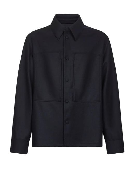 メンズ Jil Sander パッチポケット シャツ Blue