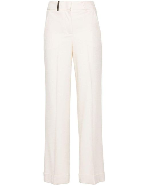 Pantalones anchos de talle alto Peserico de color White