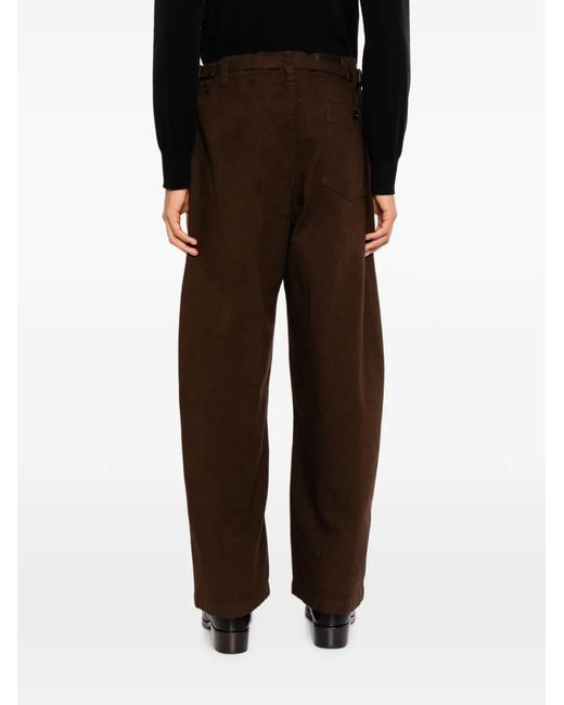 Lemaire White High-Waisted Wide-Leg Trousers for men