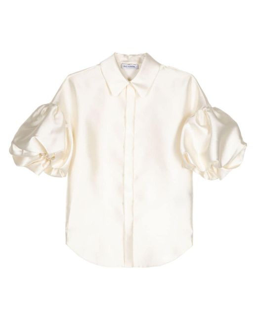 Dice Kayek White Puff-sleeve Button-down Shirt