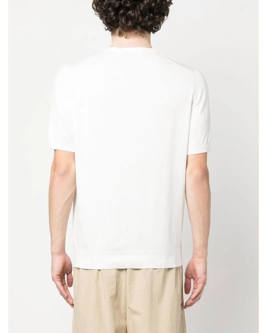 Fileria White Short-Sleeved Cotton Jumper for men
