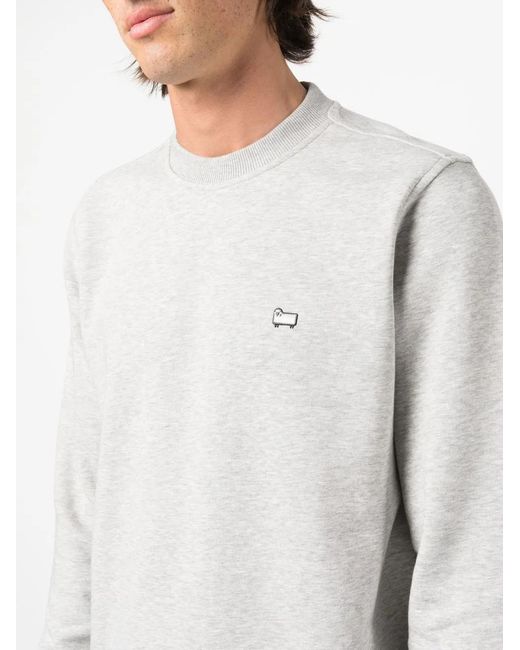 Woolrich White Sheep-Patch Detail Sweatshirt for men