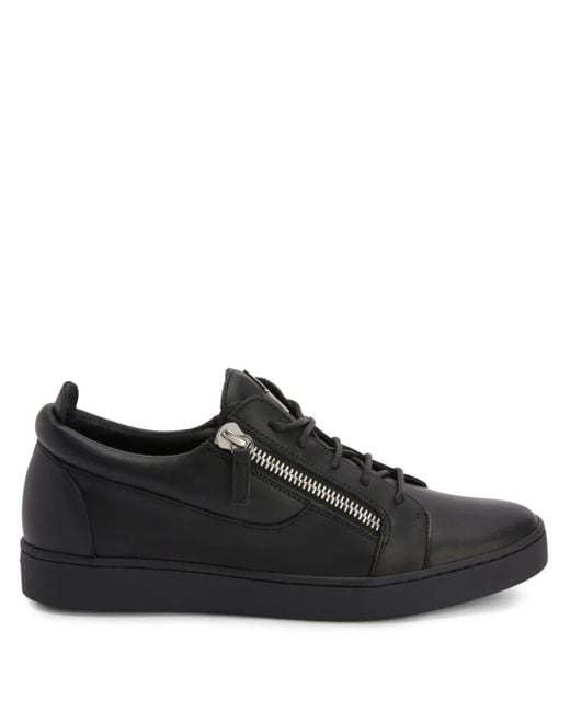 Giuseppe Zanotti Black Frankie Double-Zip Low-Top Sneakers for men