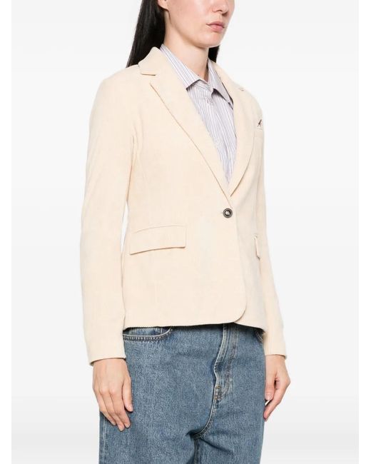 Circolo 1901 Natural Corduroy-Effect Single-Breasted Jacket