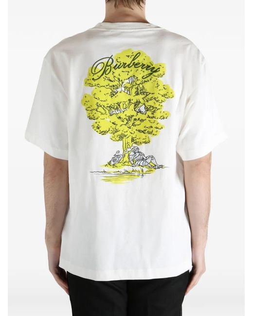 Burberry メンズ ホワイト グラフィック Tシャツ