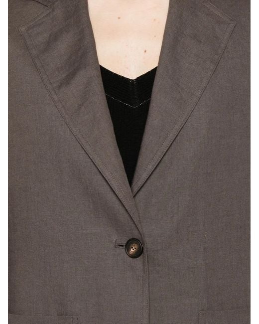 Panicale Brown Belted Single-Breasted Jacket