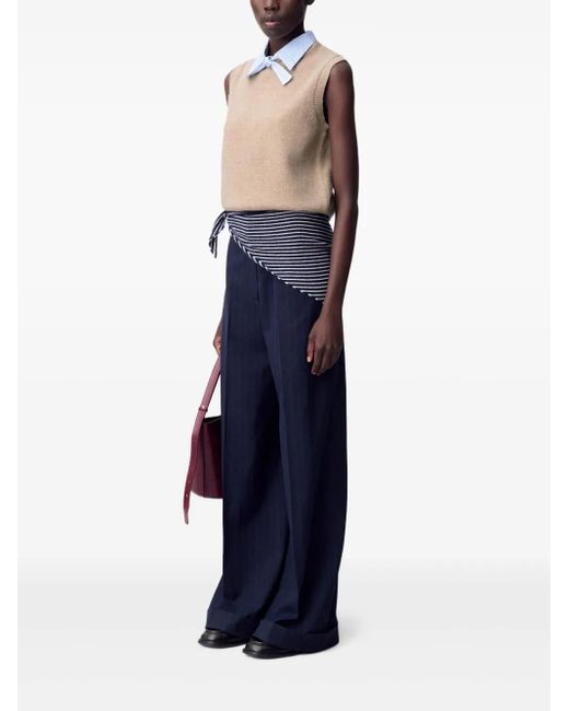 Claudie Pierlot Natural Sleeveless Wool Top