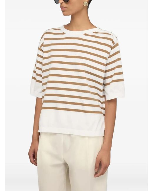 Semicouture Natural Aurora Striped Sweater