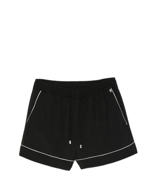 Sportmax Black Drawstring Shorts