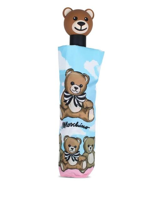 Moschino Blue Teddy Bear-Print Umbrella