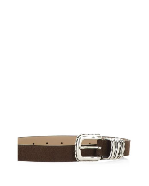 Gianni Chiarini White Engraved Suede Belt