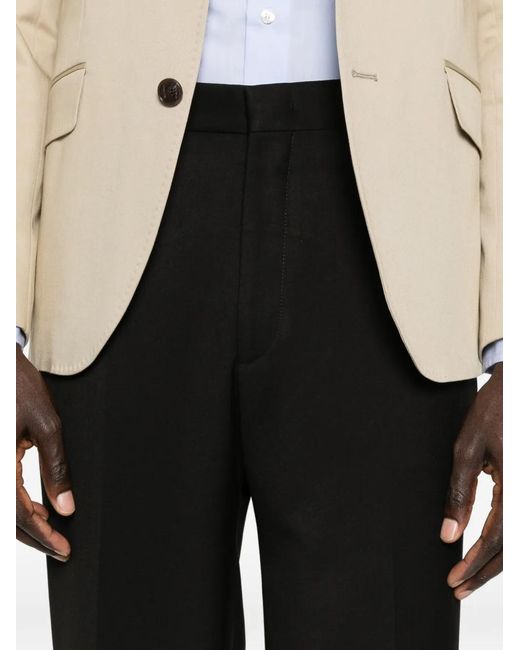 Concealed-fastening straight-leg trousers Tagliatore de hombre de color Black