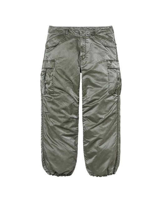 Supreme Gray Washed Flight Satin Cargo Pants