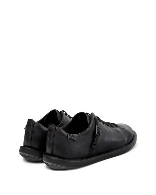 Camper Black Wagon Leather Lace-Up Loafers for men