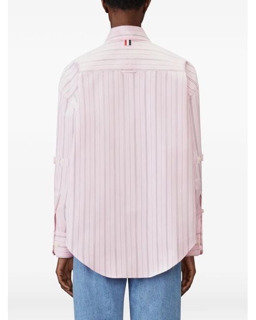 Thom Browne Pink Striped Shirt