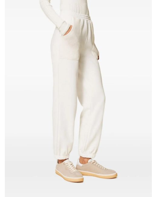 Twinset White Knit Fleece Joggers