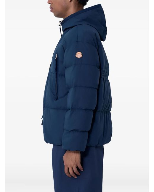 Moncler Blue Logo-Patch Padded Jacket for men