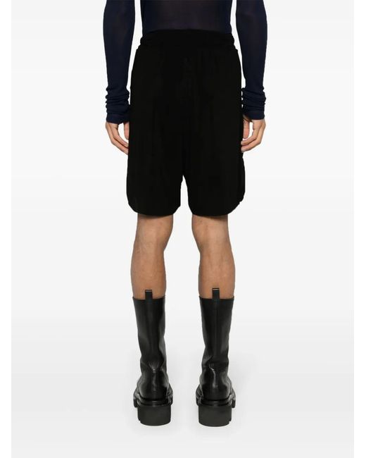 Rick Owens Black Drop-Crotch Shorts for men