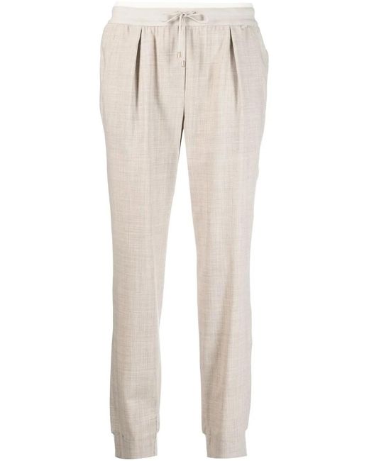 Lorena Antoniazzi Natural Virgin Wool-Blend Track Pants
