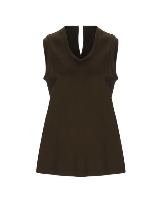 Carven Green V-Neck Top