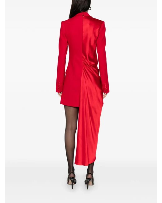 SILK LOVE & LACE Red Robe Courte Alexa À Superposition Drapée