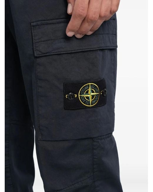 Stone Island Blue Pocket Cargo Pants for men