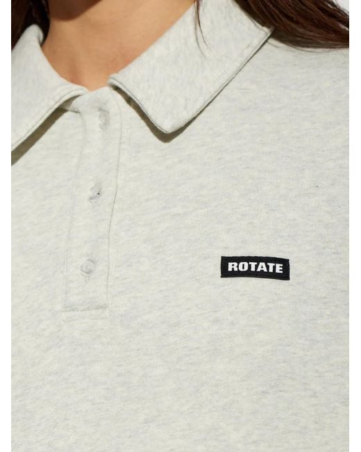 ROTATE BIRGER CHRISTENSEN White Logo-Patch Sweater