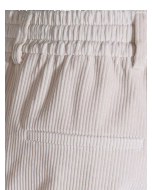 Eleventy White Corduroy Trousers