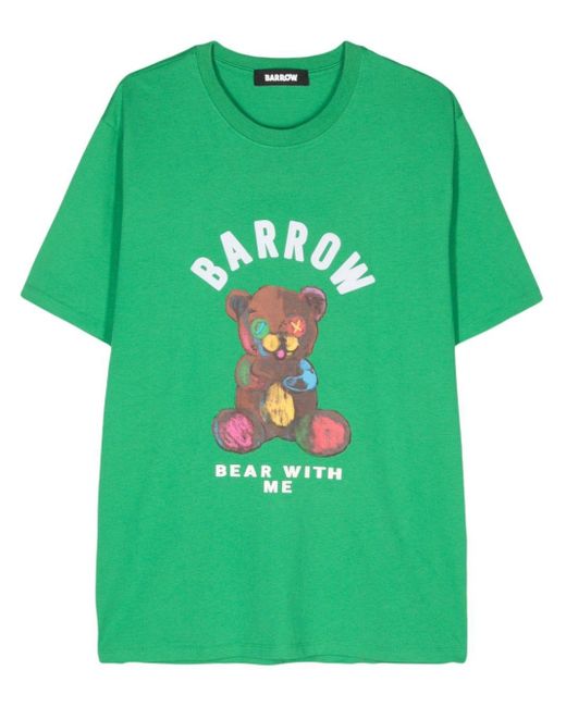T-shirt en coton à logo imprimé Barrow en coloris Green