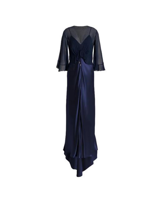 Alberta Ferretti Blue Classic Tailored Fit Minimalist Dress