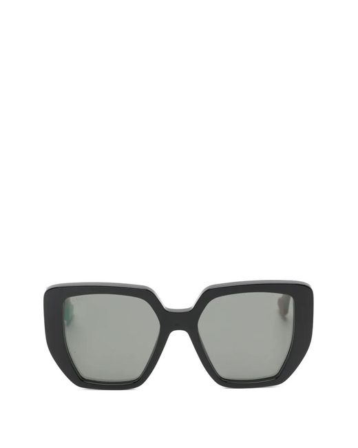 Gucci Gray Double G Geometric-Frame Sunglasses