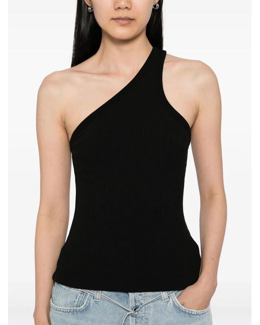Agolde Black Fine-Ribbed Top