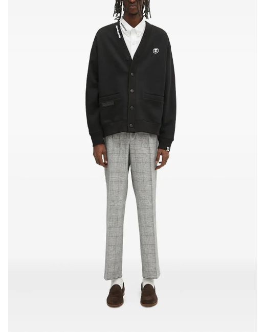 Aape By A Bathing Ape Black Moonface Logo Buttoned Cardigan for men