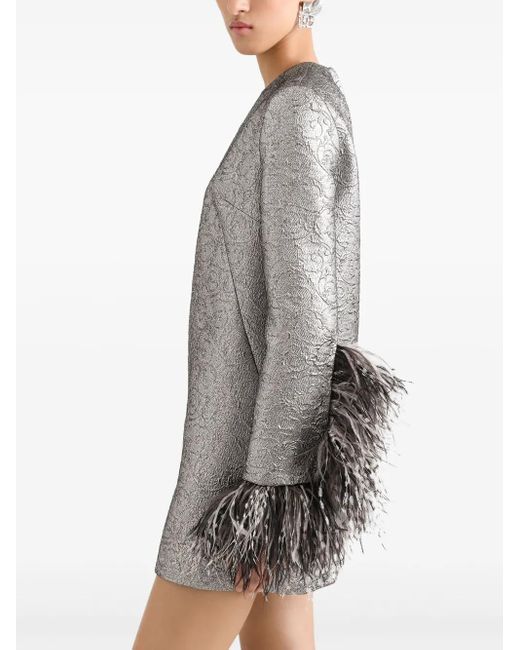 Dolce & Gabbana フェザートリム ミニドレス Gray