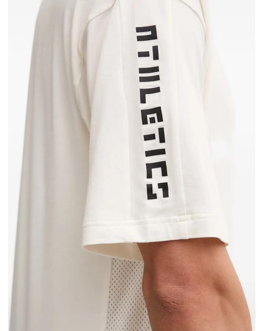 EA7 White Logo-Patch T-Shirt for men