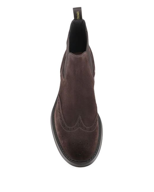 Doucal's Brown Suede Brogue Boots for men
