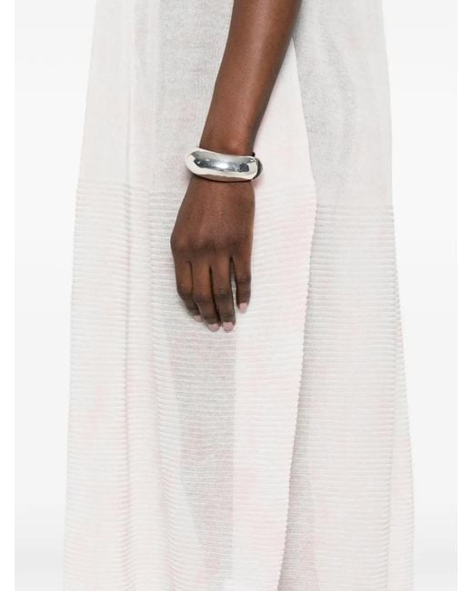 CFCL White Plissé Sleeveless Midi Dress