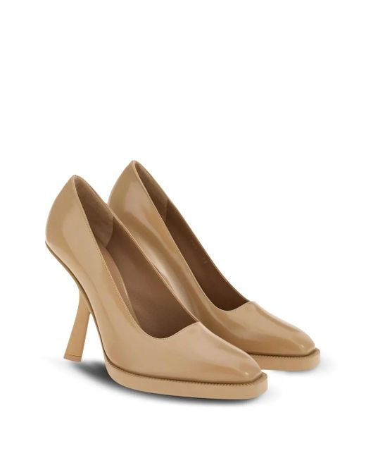 Ferragamo Natural Plain Leather Pumps