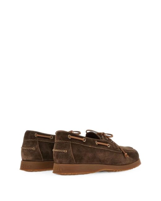 Hogan Brown Mocassins Bateau Traditional for men