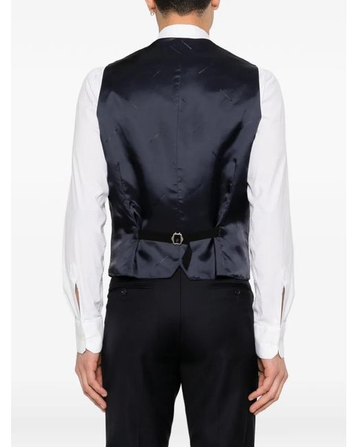 Tagliatore Blue Double-Breasted Waistcoat for men