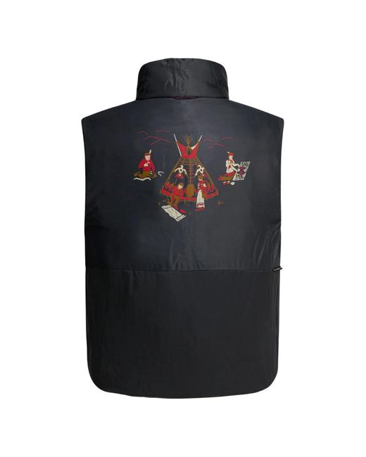 Kapital Blue Quilted Patchwork Gilet for men