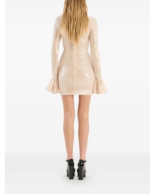 ROTATE BIRGER CHRISTENSEN Natural Sequin Mini Dress