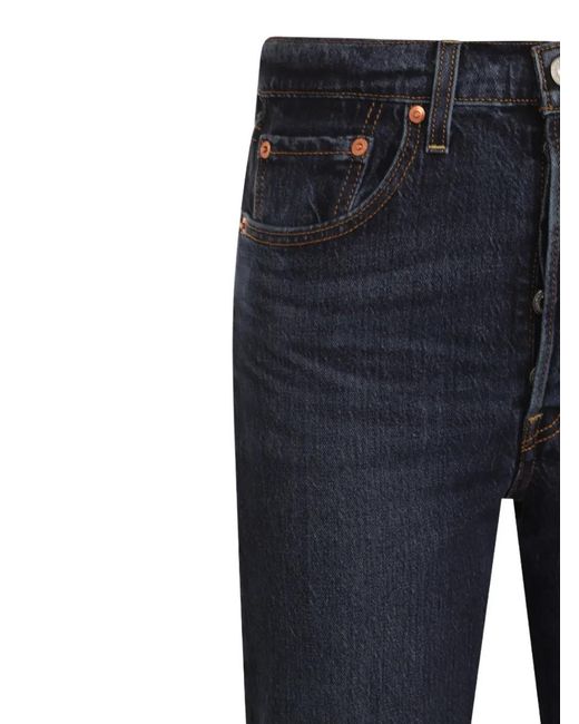 Levi's Blue Ribcage Button-Fly Straight Jeans