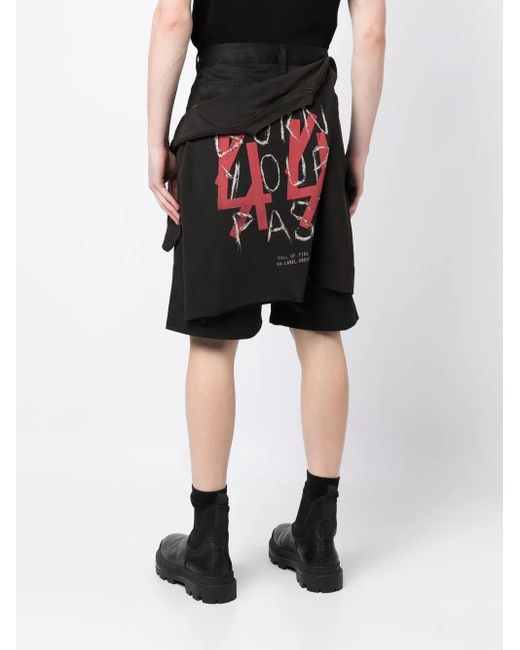 44 Label Group Black Five-Pocket Cotton Bermuda Shorts for men