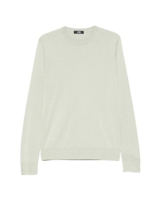 Alpha Studio White Crew-Neck Sweater for men