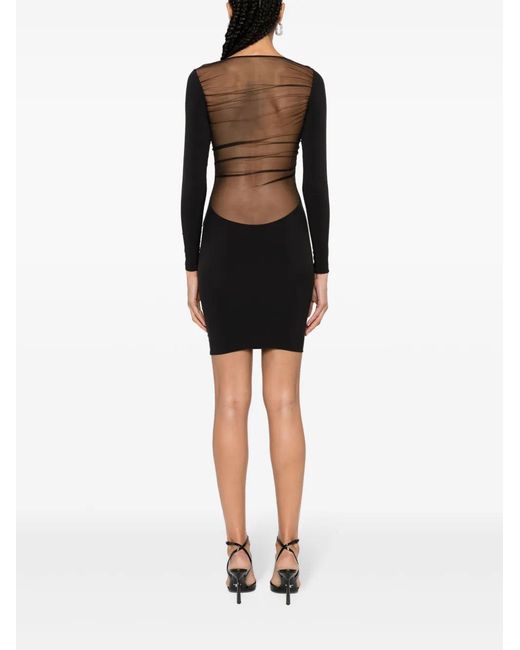 Maison Close Black Nuit Fauve Long-Sleeve Mini Dress