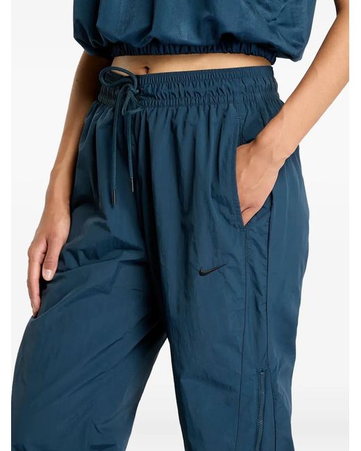 Nike Blue Zip-Detail Mid-Rise Trousers