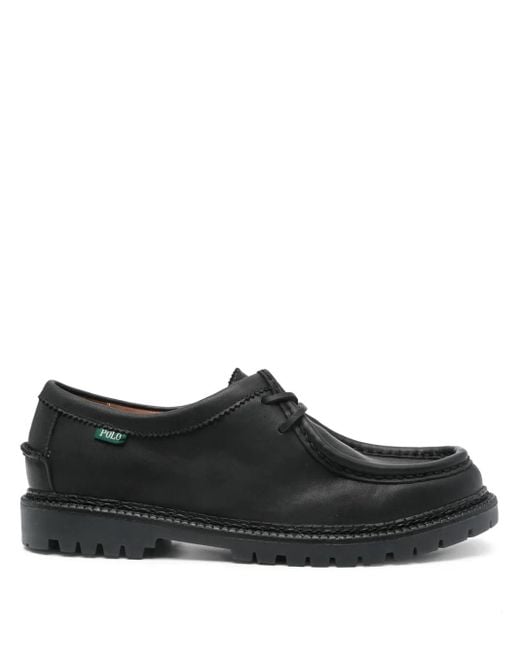 Polo Ralph Lauren Black Leather Derby Shoes for men