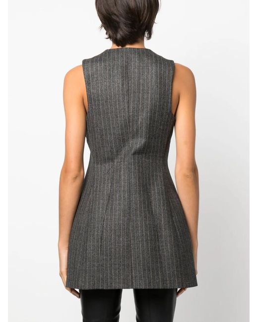 Stella McCartney Black Double-Breasted Pinstripe Minidress